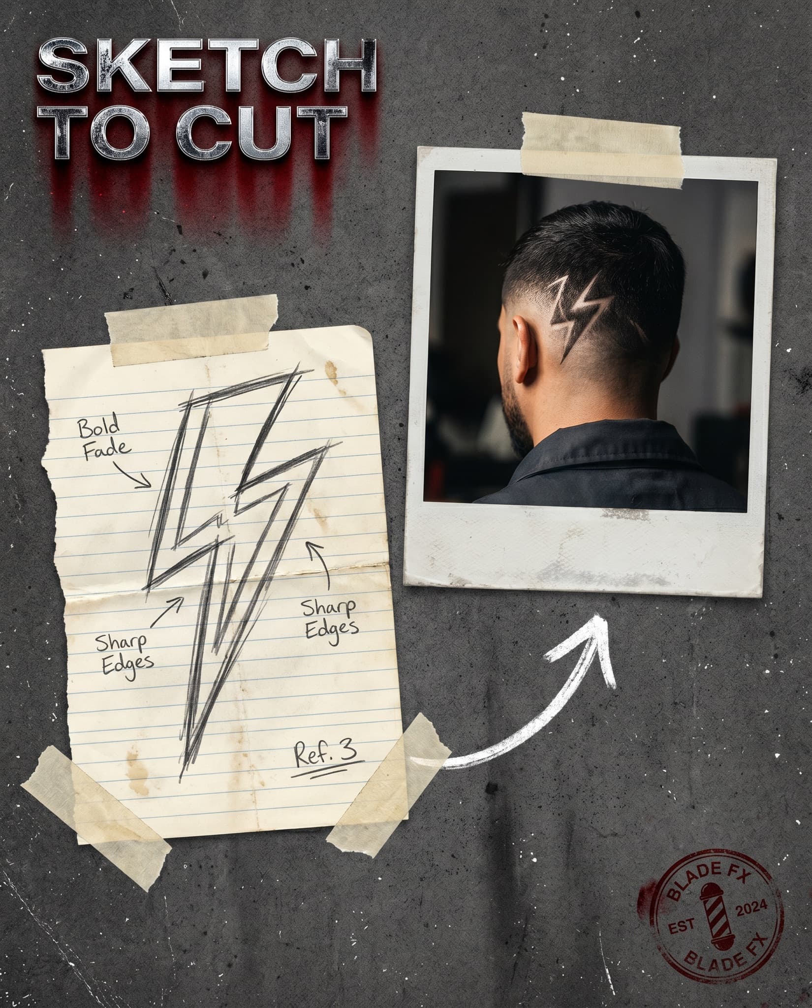 Blade FX Sketch to Cut barber graphic